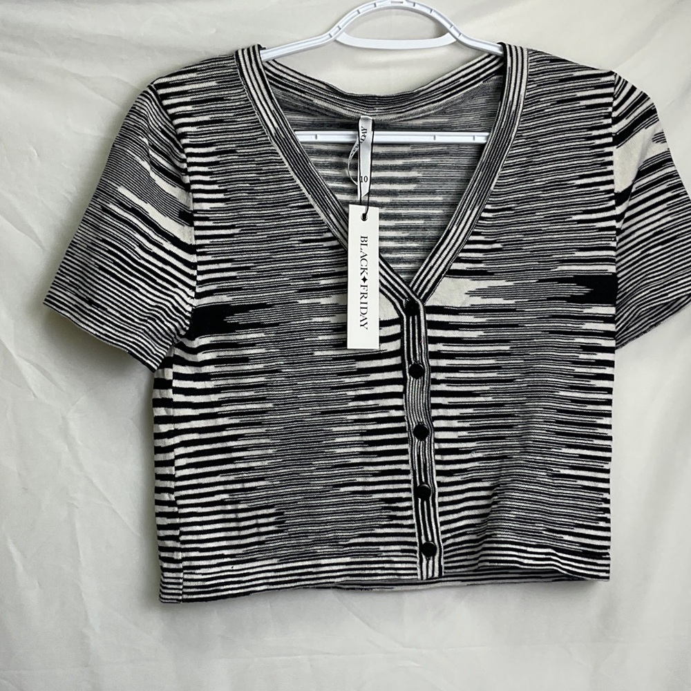 Black Friday Striped Crop Top